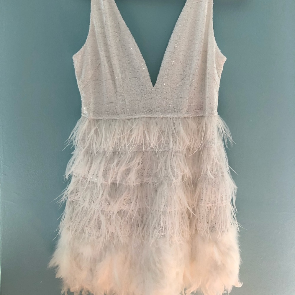 White sequin mini dress